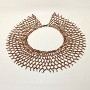 VINTAGE 1940s Scottish Ladies Jabot Highlander Bead Collar Statement